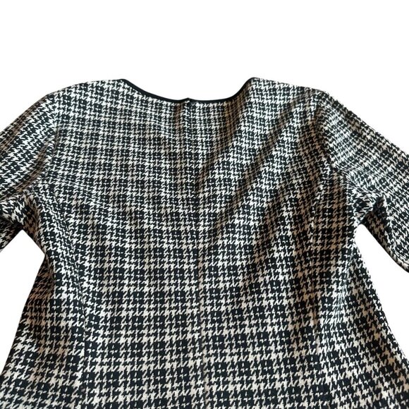 Theory Nikay Houndstooth Fit & Flare Dress Short Sleeve Stretch Size 8 Women's - Picture 9 of 12